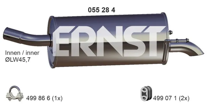 Bakre ljuddämpare ERNST 055284