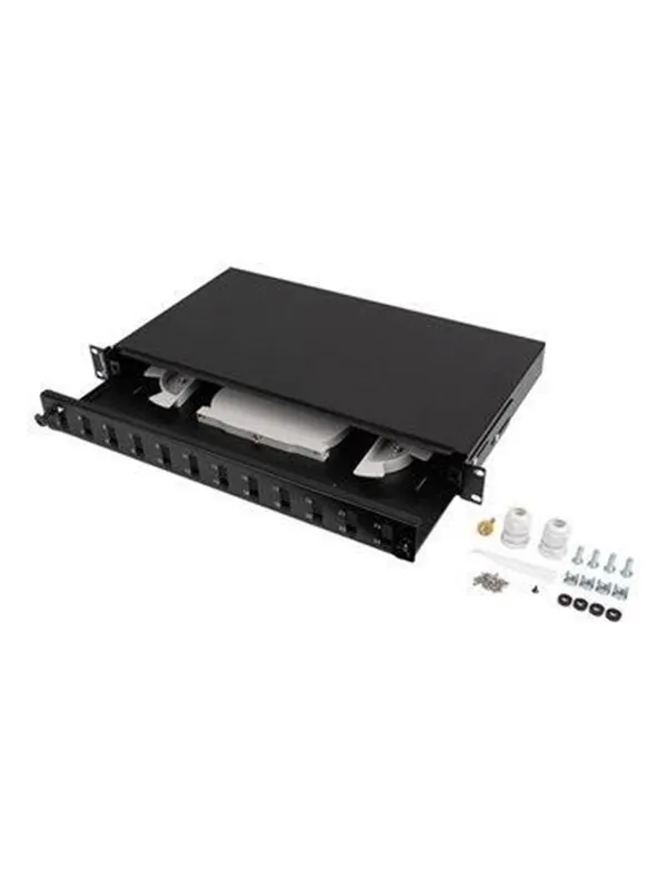 Lanberg patch panel - 1U - 19″ - 12 x SC duplex / 12 x LC quad