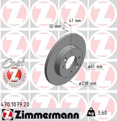 Bromsskiva ZIMMERMANN 470.1079.20