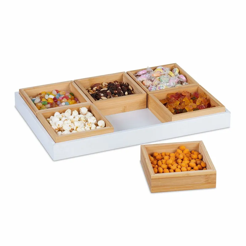 Snackskål med serveringsbricka