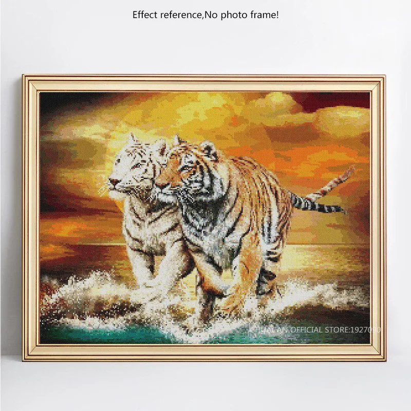 5D diamant målning djur tiger hel rund strass bild broderi rea diamant 20X30