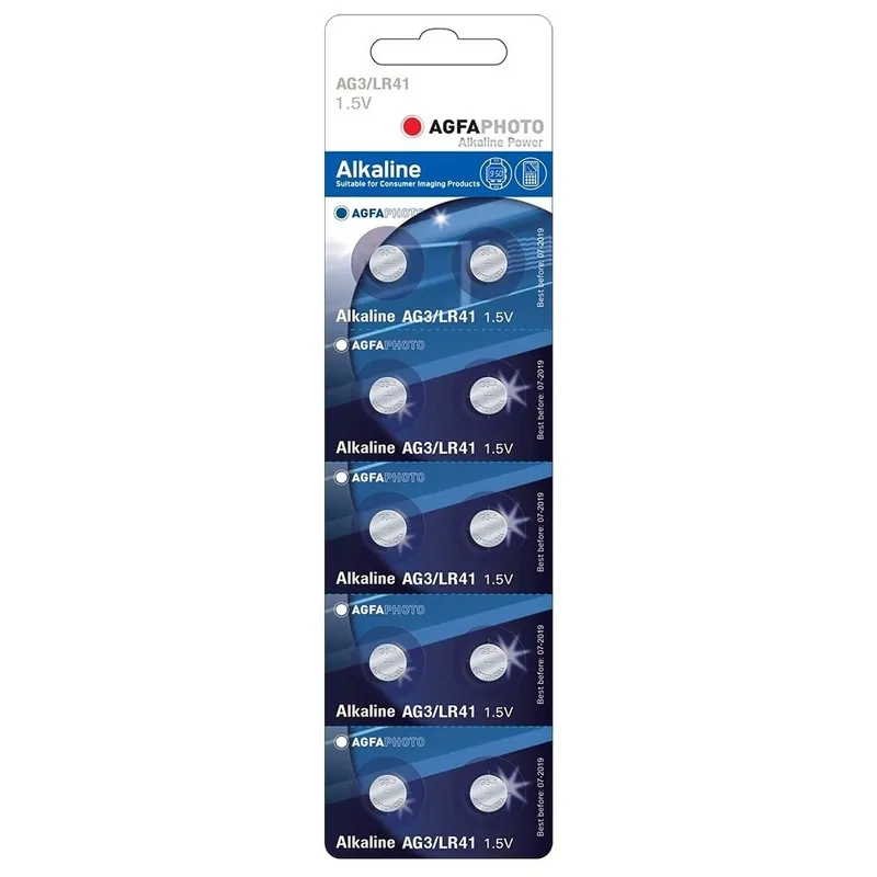 LR41/AG3 10-pack AgfaPhoto knappbatteri - Alkaline, 1,5V