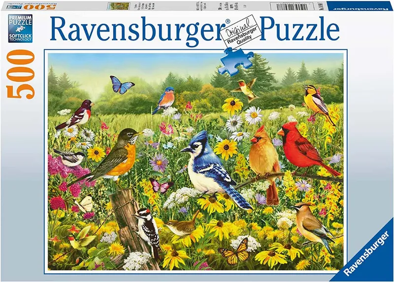 Pussel Birds in the Meadow 500 bitar, Ravensburger