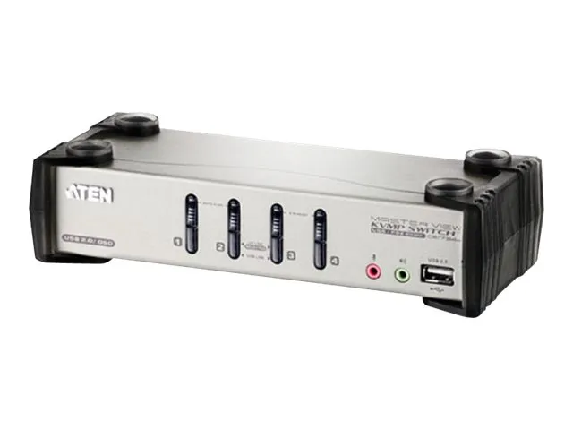 ATEN CS1734B – Omkopplare för tangentbord/video/mus/ljud/USB – 4 x KVM/ljud/USB – skrivbordsmodell
