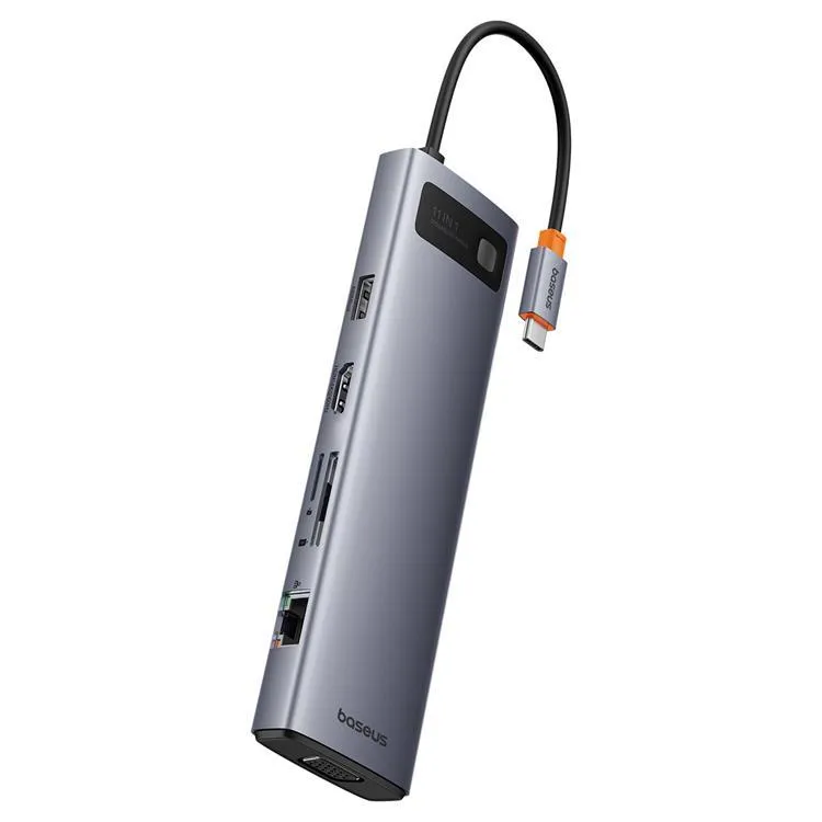 Baseus StarJoy Metal Glam Series Hub 11in1 USB Hub - USB 3.0 - 11 porte - Grey