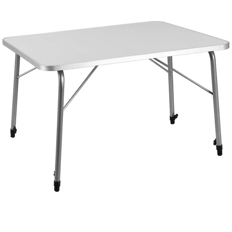 Hopfällbart campingbord i aluminium, höjdjusterbart, 80x60cm