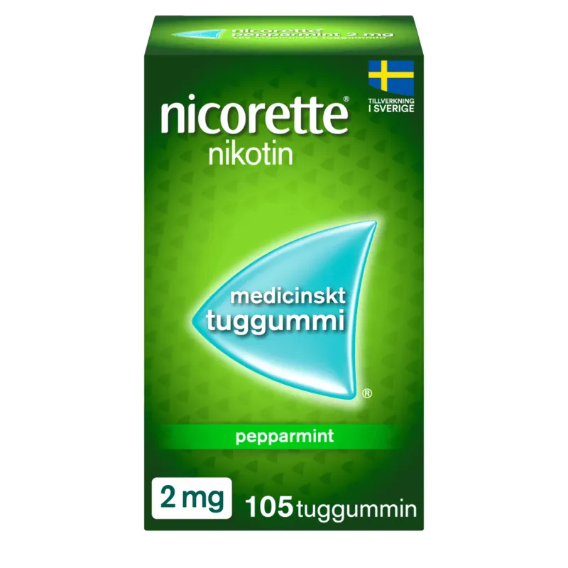 Nicorette Pepparmint, medicinskt tuggummi 2 mg 105 st