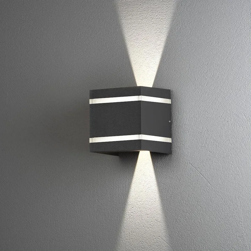 Konstsmide Cremona Väggarmatur LED, mörkgrå 2×3 W