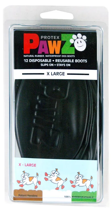Buster Pawz - Dog shoe XL 12.7cm black 12 pcs - (278098)