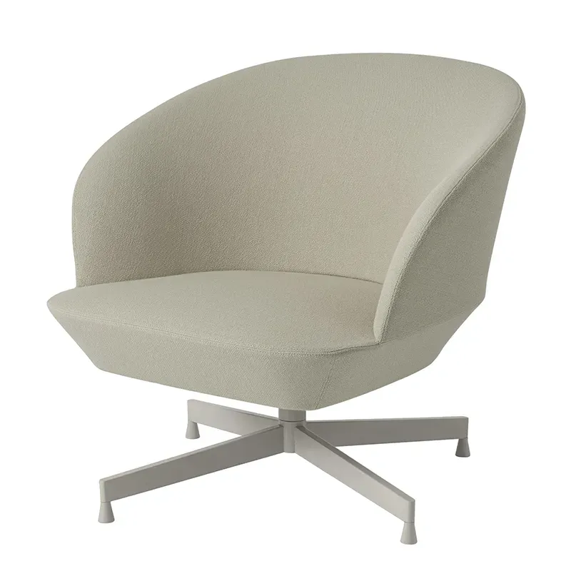 Muuto, Oslo Lounge Chair Swivel Base – Vidar 146 Grey