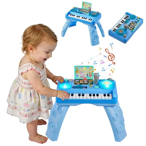 Baby aktivitetsbord – DJ musikbord – 133 Ljudkällor – Inspelningsfunktion – LED DJ-skivspelare – Pedagogisk leksak – För 6+ månader/1-3 år