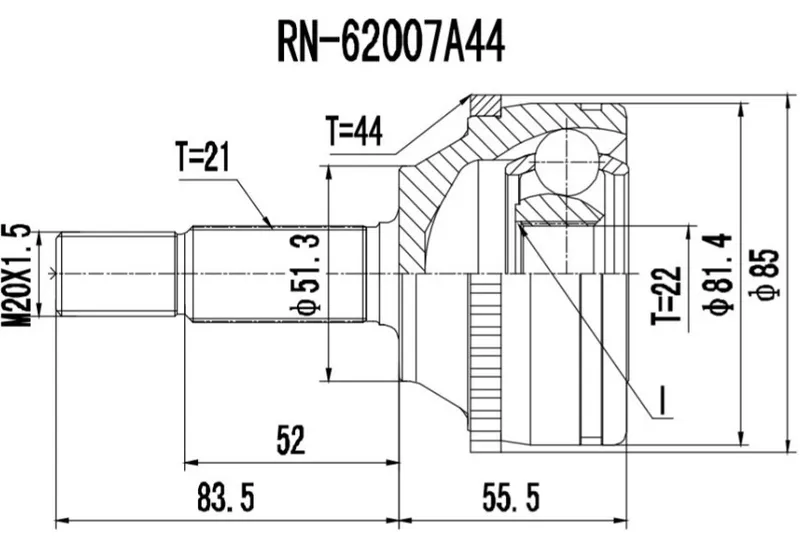 Ledsats, drivaxel PROCARO 77-RE-150