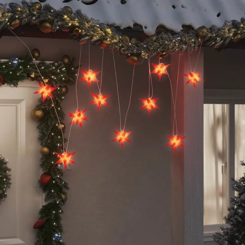 vidaXL Hängande stjärna 10 LEDs röd 10 cm