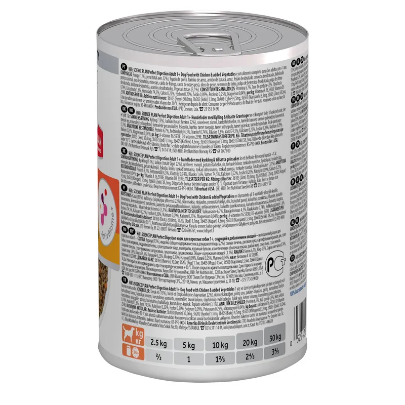 Hill’s Science Plan Canine Adult Perfect Digestion Chicken wet 12×363 g