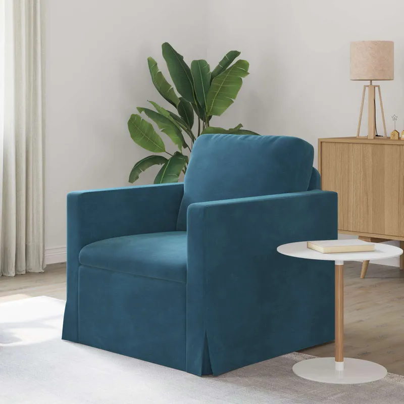 vidaXL Soffa Blå 78 x 78 x 80 cm Sammet