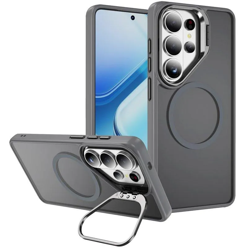 Mobilskal för Samsung Galaxy S26 Ultra Magnetiskt Kickstand PC + TPU – Grå (#9322)