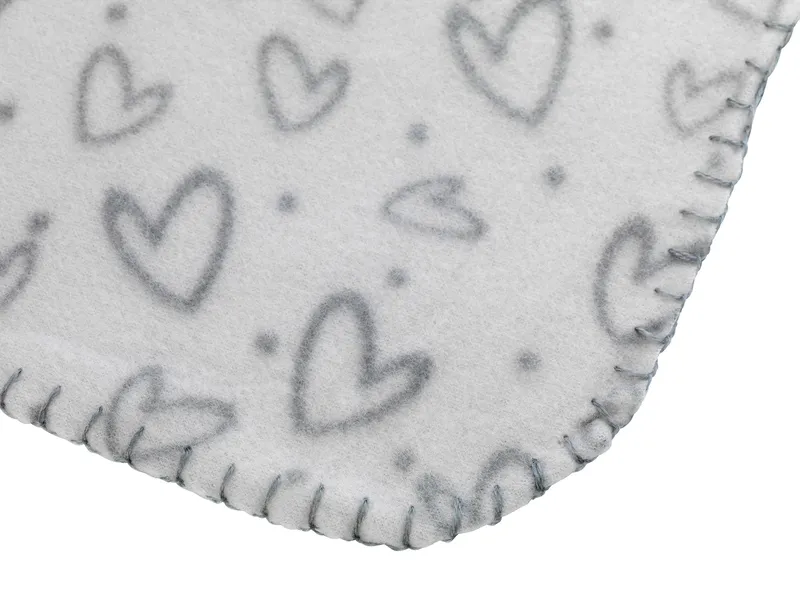 Dogman Fleece Blanket Heart Grey 100x70cm