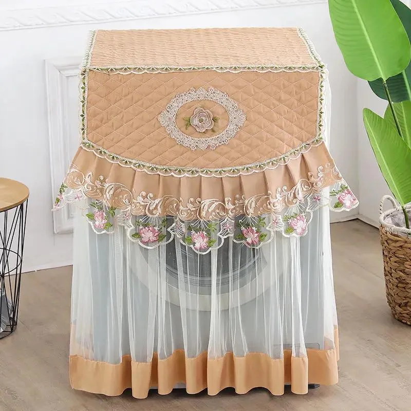 Blondebrodert Toalett Vaskemaskin Trekk Hjemmedekorasjon Toalettdeksel Avtakbart Maskintrekk vaskemaskinskap 60x60x85cm frontdoor