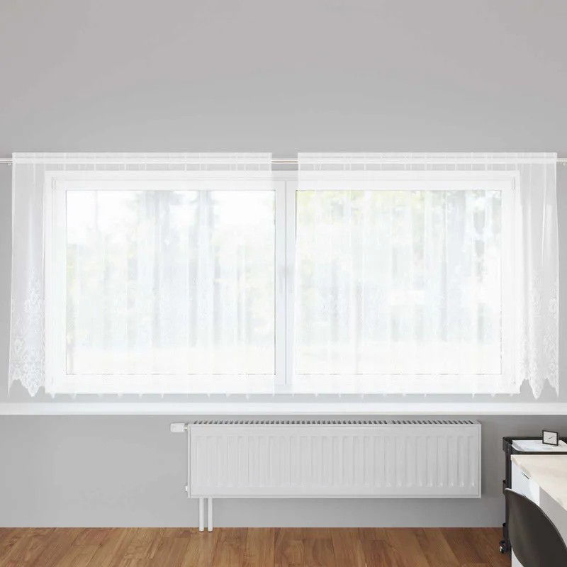 vidaXL Spetsgardin Vit 140 x 300 cm Polyester
