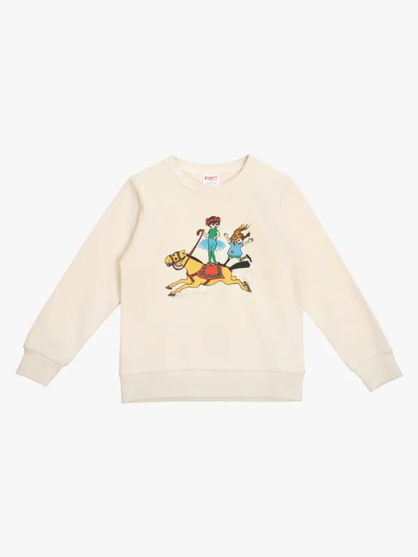 Pippi Långstrump X Martinex Collegetröja Uppvisning, Kitt, 86
