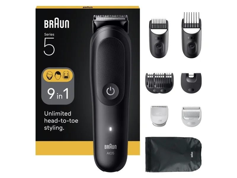 Braun All-in-One Kit Series 5, 9in1 Grooming, AIO5540 - Svart