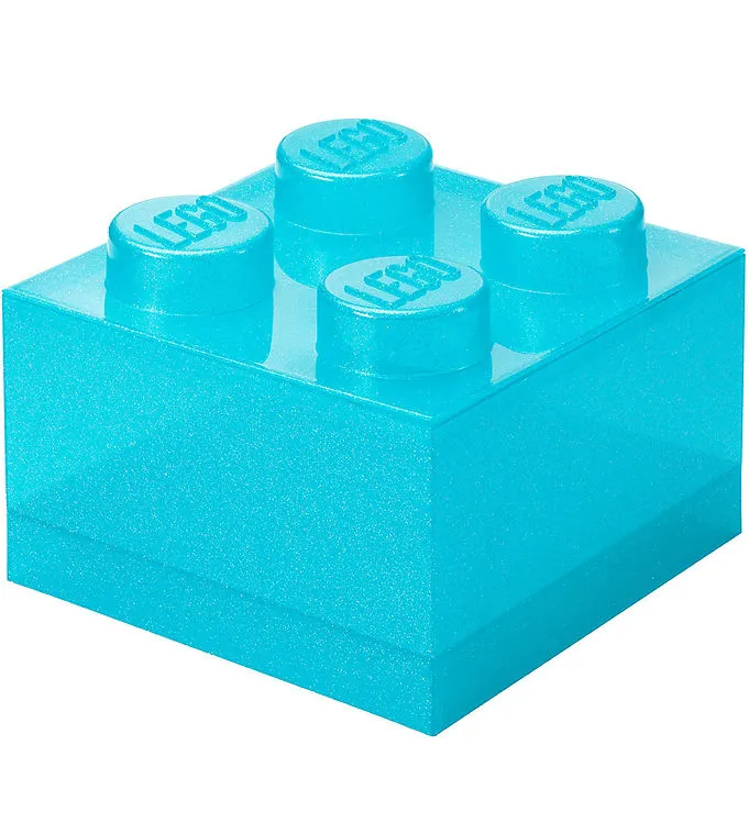 LEGO® Storage Förvaringslåda - 4 Knoppar - Glitter Light Blue