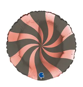 Heliumballong Swirly roseguld och mörkgrå