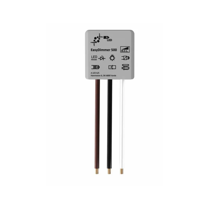 EasyDimmer500 – 250W LED dimmer, fjädertryck/push dim, korsomkoppling