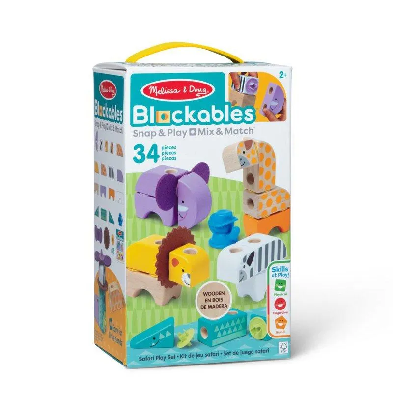 Melissa & Doug Blockables Building Set Safari Animals
