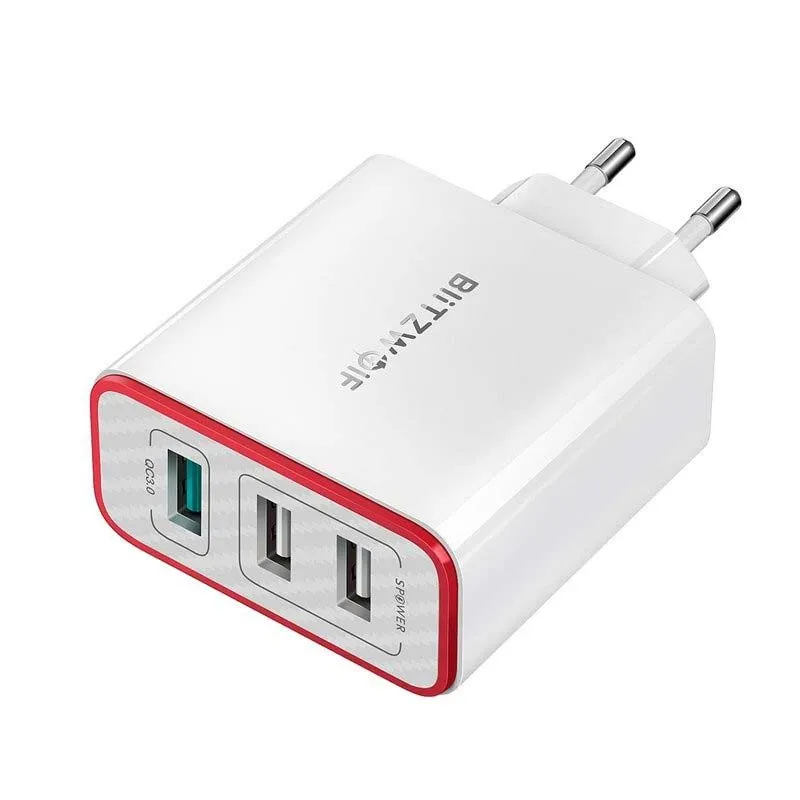 BW-PL2 Laddare 3x USB, QC 3.0 30W