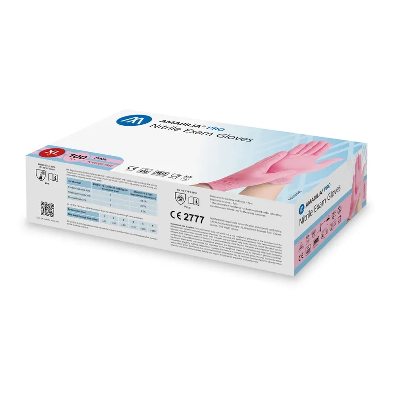 Amabilia Medical Amabilia Pro Nitrilhandskar Rosa XL 100 st