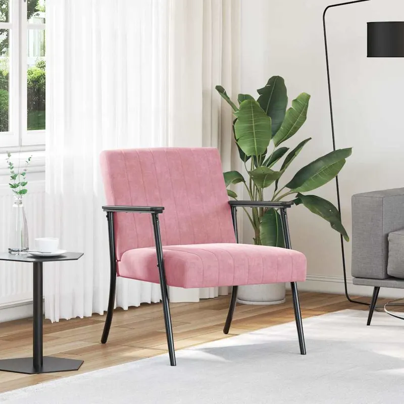 vidaXL fåtölj Rosa Sammet