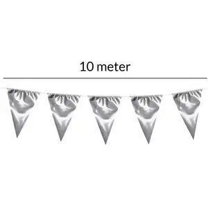 Flaggirlang 10 meter - silverfärgad vimpelgirlang