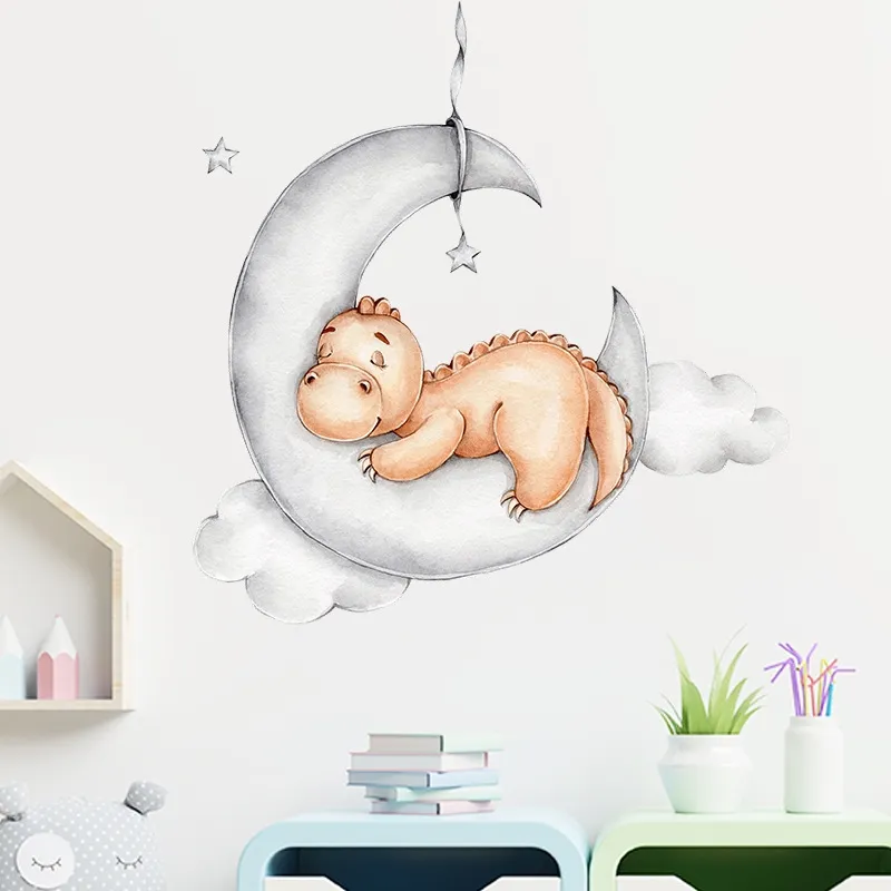 Väggdekor - Baby dinosaurie på månen