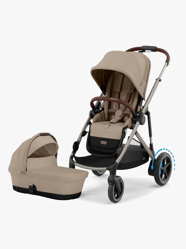 Cybex e-Gazelle S Syskonvagn inkl. Liggdel, Almond Beige/ Taupe