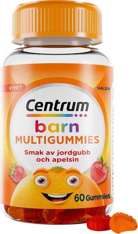 Centrum Barn Multigummies Jordgubb & Apelsin 60 tuggtabletter