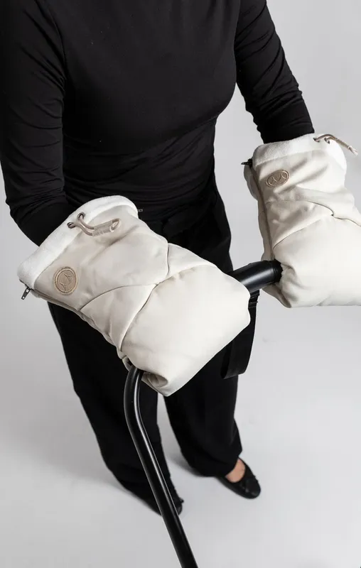 Najell handmuff med dragkedja, oat beige