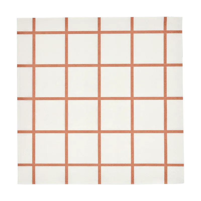 Muurla Check & Stripes pappersservett 33×33 cm 20-pack Beige