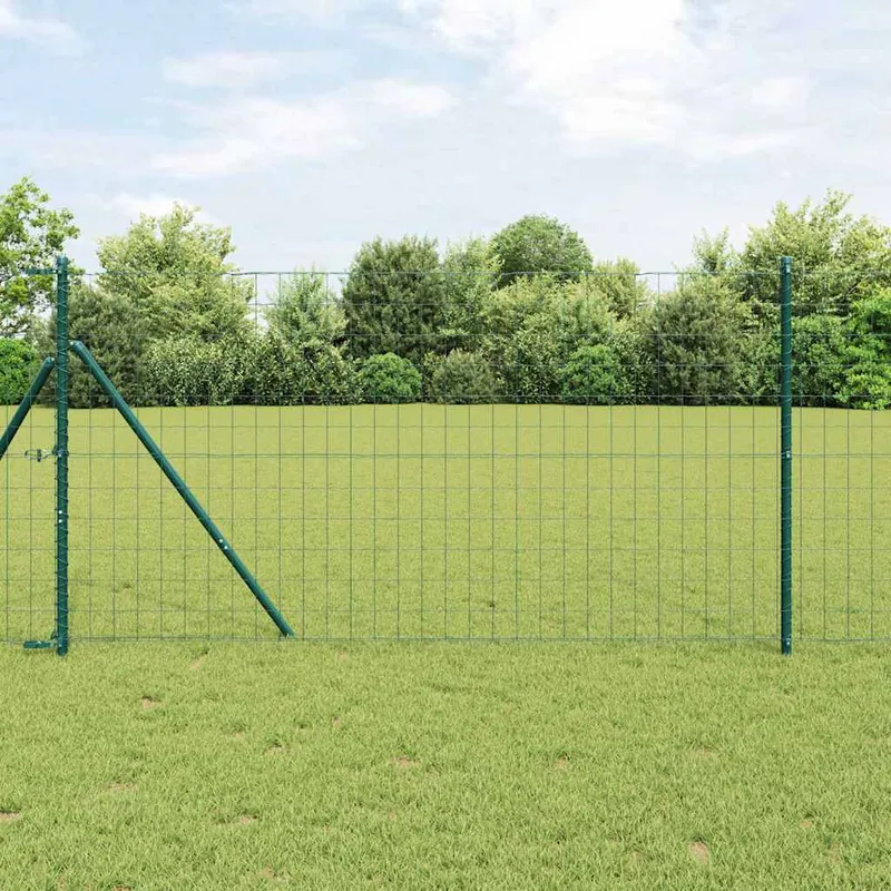 vidaXL Eurogärdsel 1,4 x 10 m PVC-belagt järn Grön (#0003)