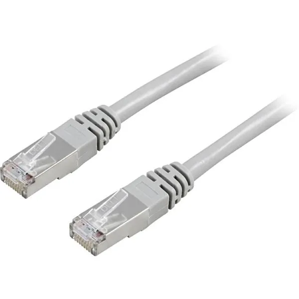 DELTACO F/UTP, Cat5e patchkabel, 15m, grå