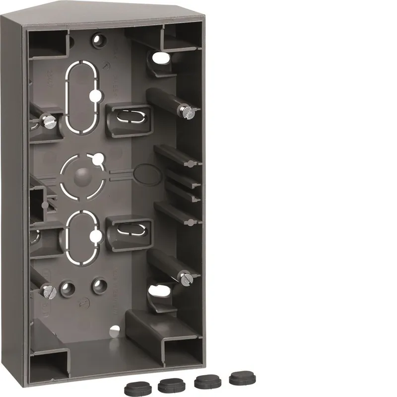 Hager 6319481404 Hörnbox 2-fack, S1 Silver