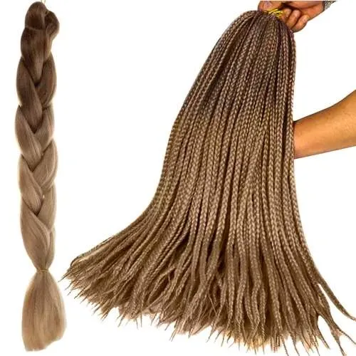 Blond Ombre Syntetflätor 60 cm - Lätta & Hållbara
