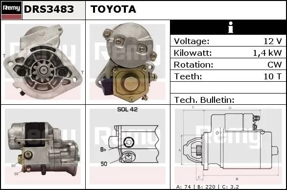Startmotor DELCO REMY DRS3483