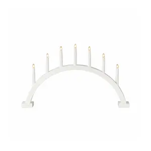Konstsmide - Båge 7ljus - Adventsljusstake - Mattvit