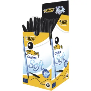 BIC Cristal SOFT - Kulspetspenna - svart - 1.2 mm - medel (paket om 50)
