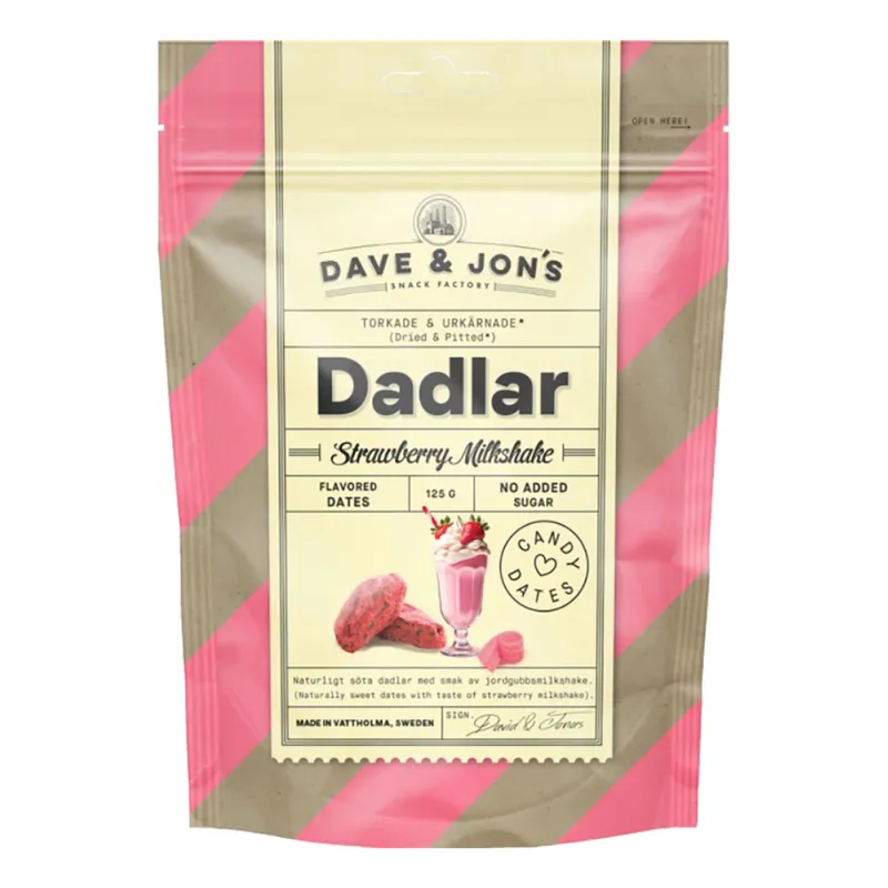 Dave & Jon's Dadlar Strawberry Milkshake 125 g