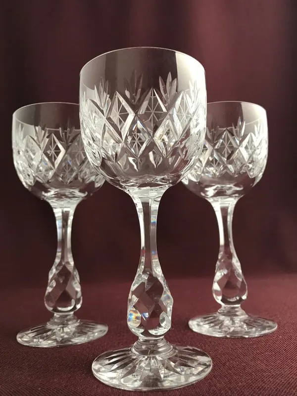 Kosta boda – Pompadour – 3 st Vitvin glas Remmare – Fritz Kallenberg