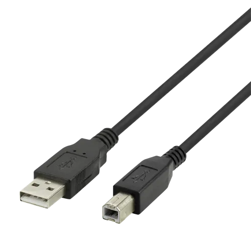 Deltaco USB 2.0 Kabel Typ A – Typ B, 3m – Svart