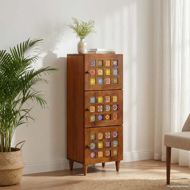 vidaXL Skåp Valnöt 40 x 33 x 110 cm Massivt mangoträ