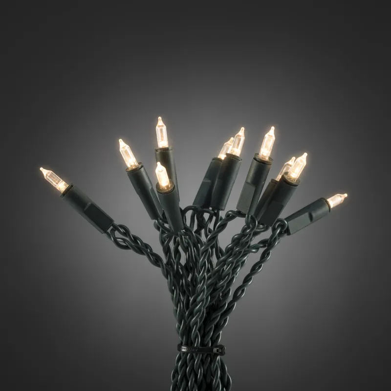 Konstsmide 6303-120 Ljusslinga varmvita LED, grön kabel 7.35 m